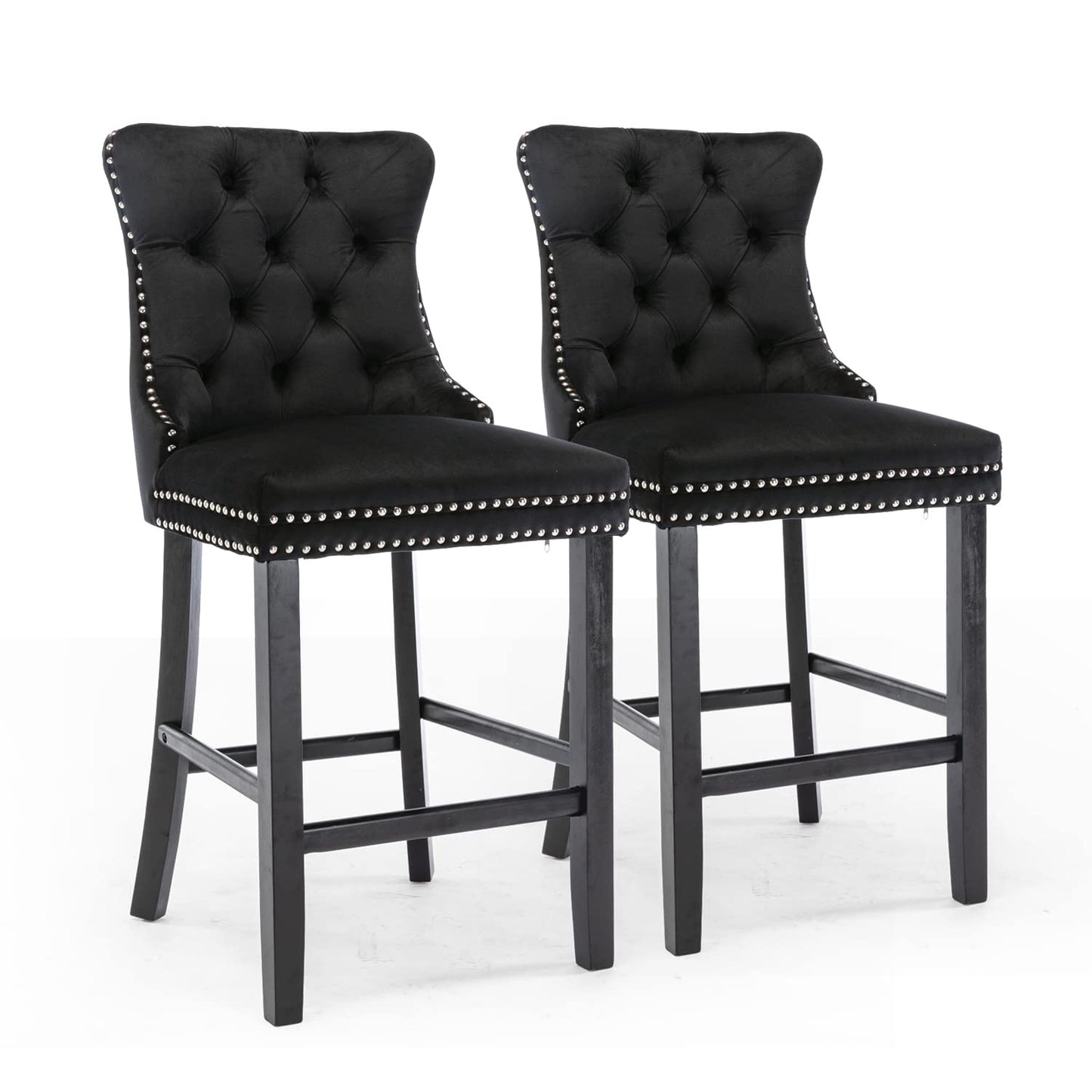 Velvet Bar Stools With Studs