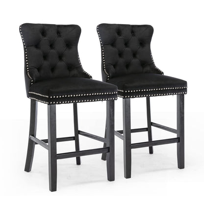 Velvet Bar Stools With Studs