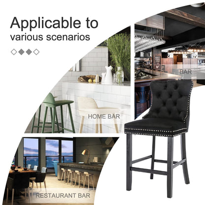 Velvet Bar Stools With Studs