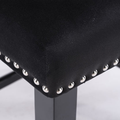 Velvet Bar Stools Black Tufted
