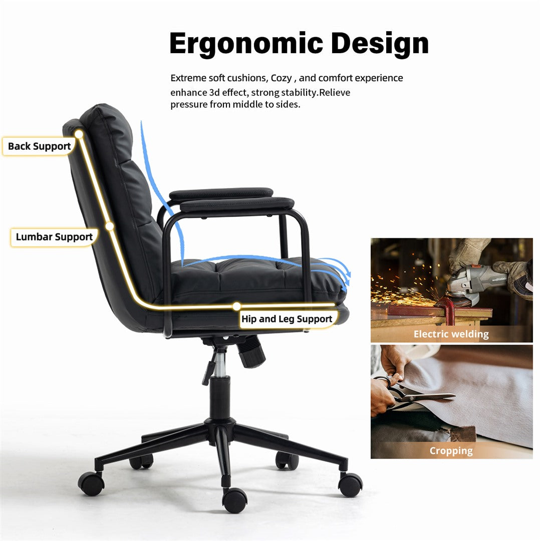 Leather Office Chair -Black