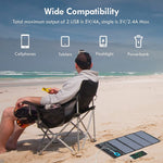 28W SunPower Solar Panel Portable with 2 USB Ports & Digital Ammeter - Power On-The-Go