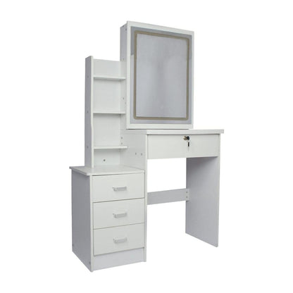 Dressing Table White Led Mirror + Stool