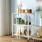 White Foldable 3-Tier Storage Shelf - Compact Space-Saving Solution