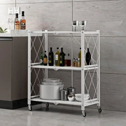 Foldable Storage Shelf 3 Tier (White)