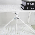 White Foldable 3-Tier Storage Shelf - Compact Space-Saving Solution
