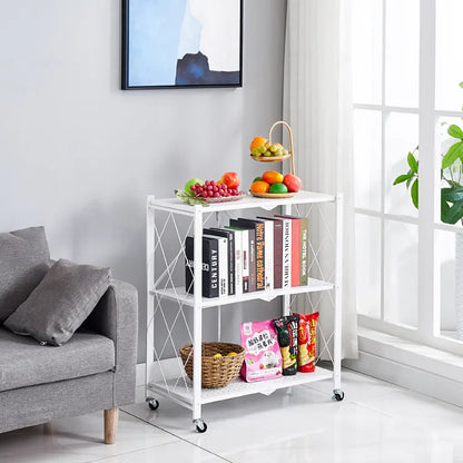 Foldable Storage Shelf 3 Tier (White)