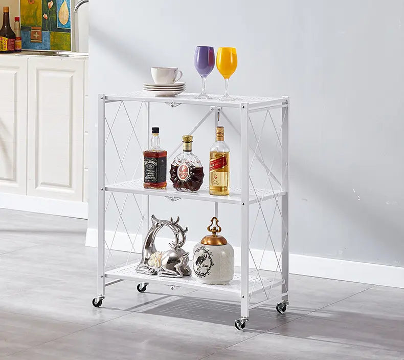 Foldable Storage Shelf 3 Tier (White)