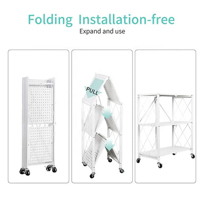 Foldable Storage Shelf 3 Tier (White)