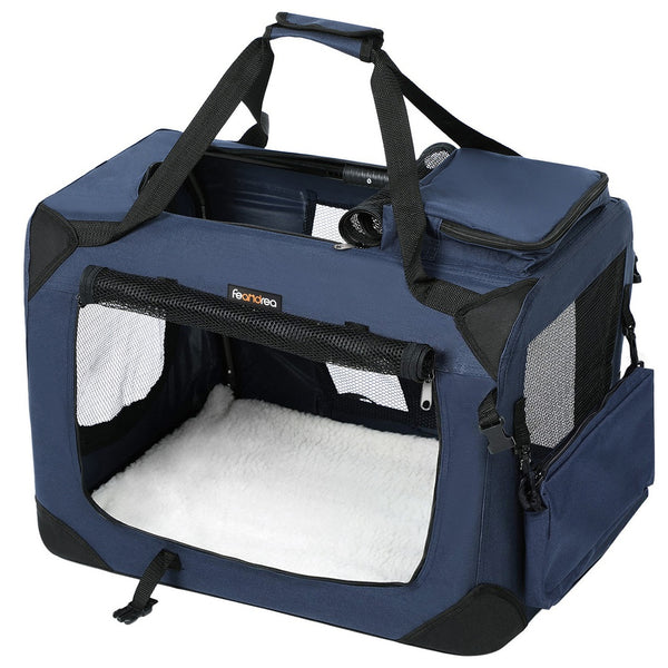  FEANDREA Dog Kennel Transport Box Folding Fabric Pet Carrier 70cm