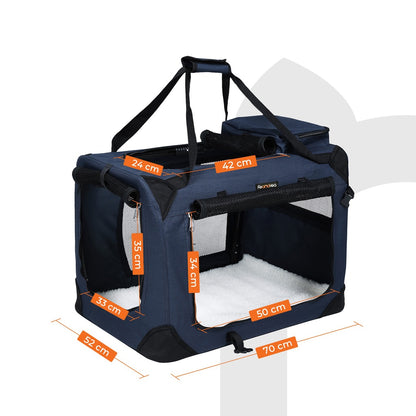 FEANDREA Dog Kennel Transport Box Folding Fabric Pet Carrier 70cm