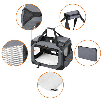 FEANDREA Dog Kennel Transport Box Folding Fabric Pet Carrier 70cm