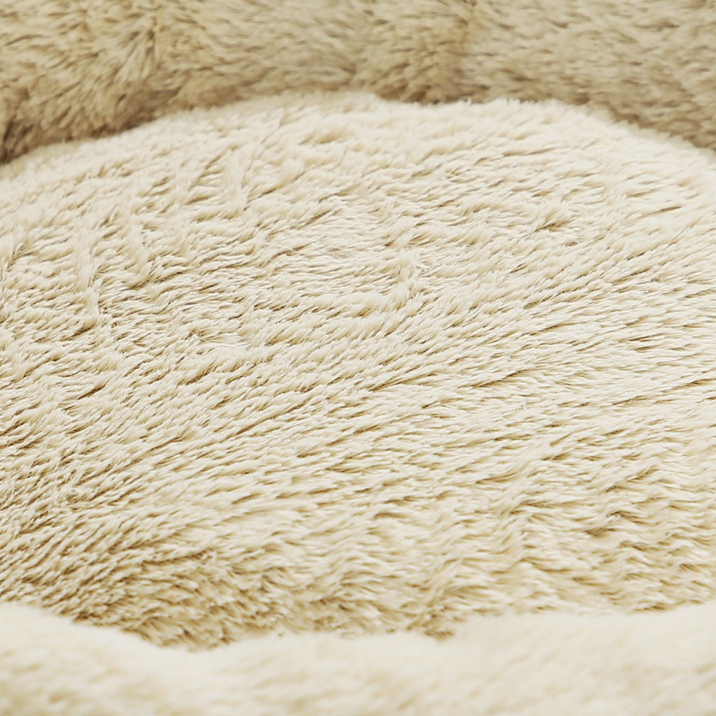Feandrea 50Cm Dog Sofa Bed Round Shape Fabric Light Grey