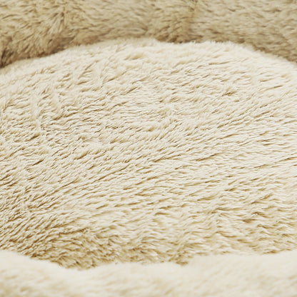 Feandrea 50Cm Dog Sofa Bed Round Shape Fabric Light Grey