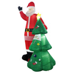 2.5M Santa And Christmas Tree Christmas Inflatable With Led