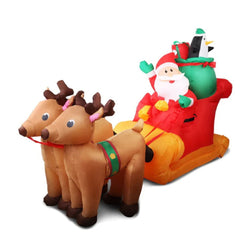 2.2M Santa And Reindeer Christmas Inflatable With Led Fs-Inf-09