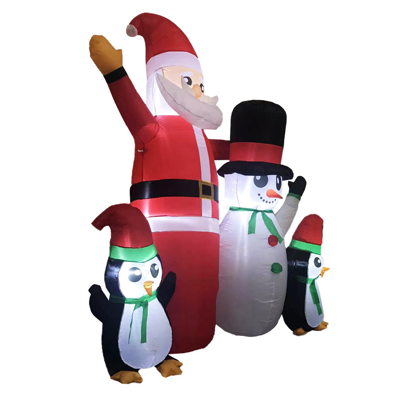 1.8M Santa Snowman And Penguin Greeting Christmas Inflatable With Led