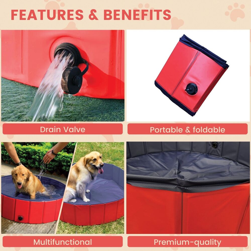 Pet Pool 160Cm*30Cm Red Xxl