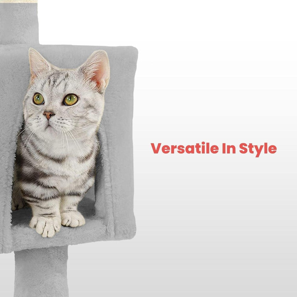 97Cm Adjustable Base Plush Cat Tree Brown