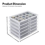 Earring Jewelry Organiser with 5 Drawers Grey