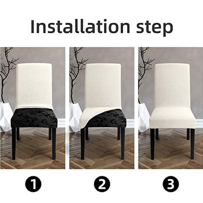 6Pcs Dining Chair Slipcovers/ Protective Covers (White)
