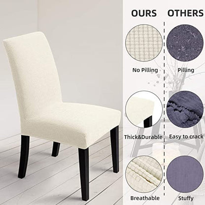 6Pcs Dining Chair Slipcovers/ Protective Covers (White)