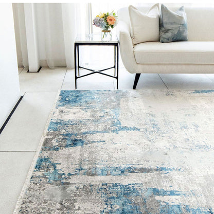 Floor Mat Abstract Blue Grey 160*230Cm