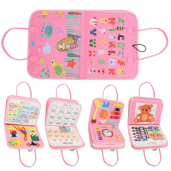  Kids Busy Board Learning Toys (Pink)