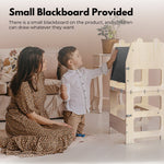 Folding Kitchen Kids Step Stool With Chalkboard - Bear Ear Design