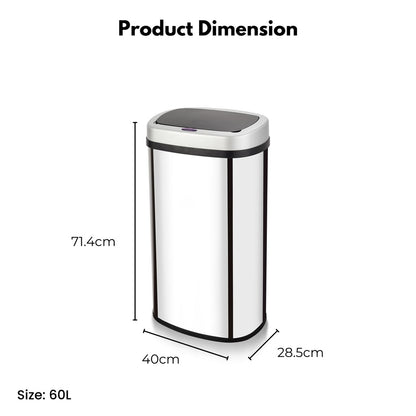 Miraklass Sensor Bin 60L Mirror Oval