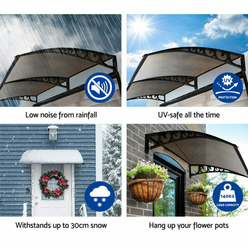Window Door Awning Canopy Outdoor Uv Patio Rain Cover Tawny 1M X 3M Type 3