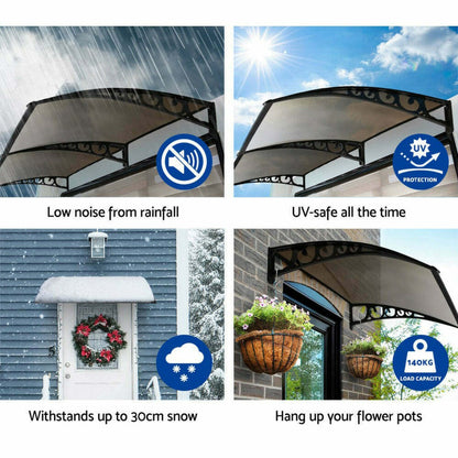Window Door Awning Canopy Outdoor Uv Patio Rain Cover Tawny 1M X 3M Type 3