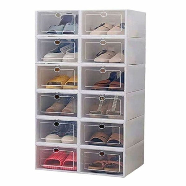  Plastic Shoe Box 12pcs (White)