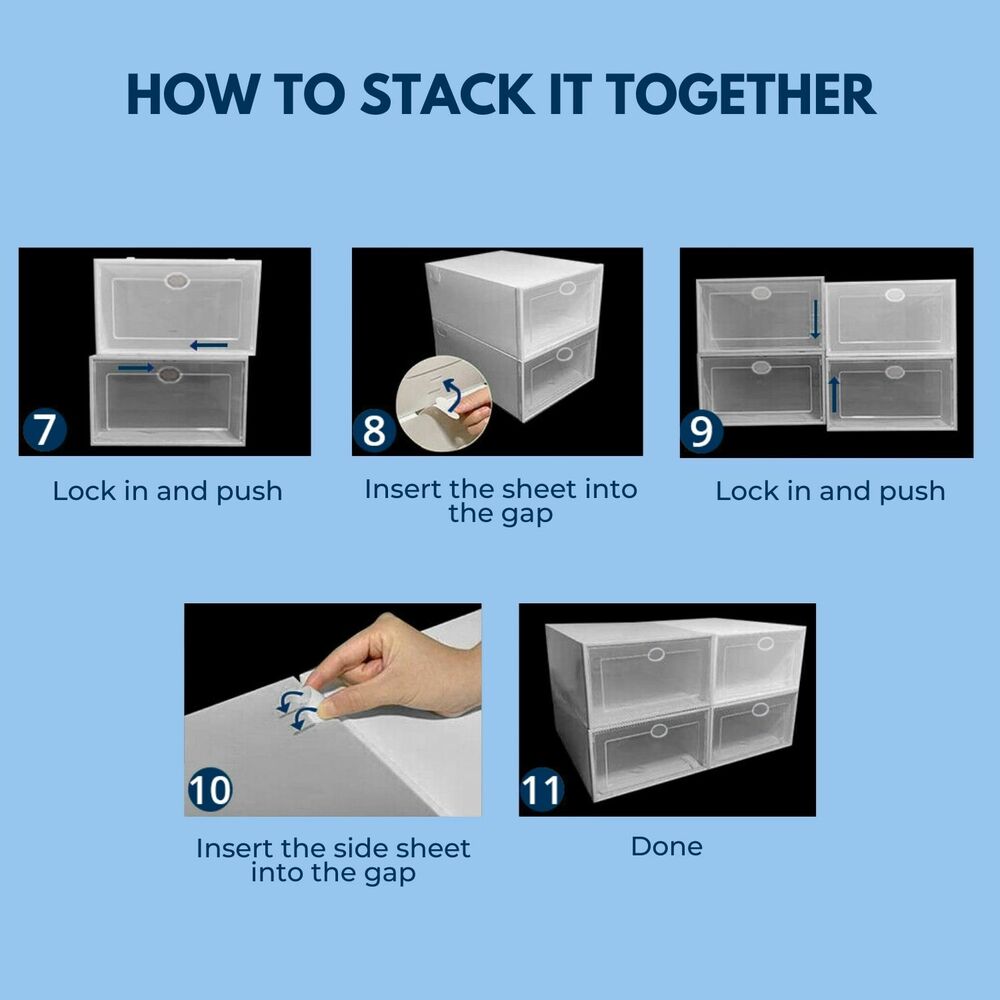 Plastic Shoe Box 12pcs (White)