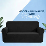 Polyester Jacquard Sofa Cover 2 Seater (Black)
