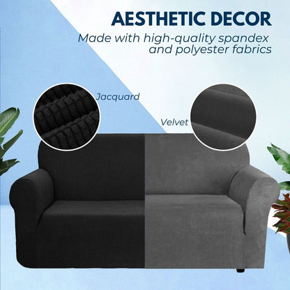 Velvet Sofa Cover 2 Seater (Blush Brown)