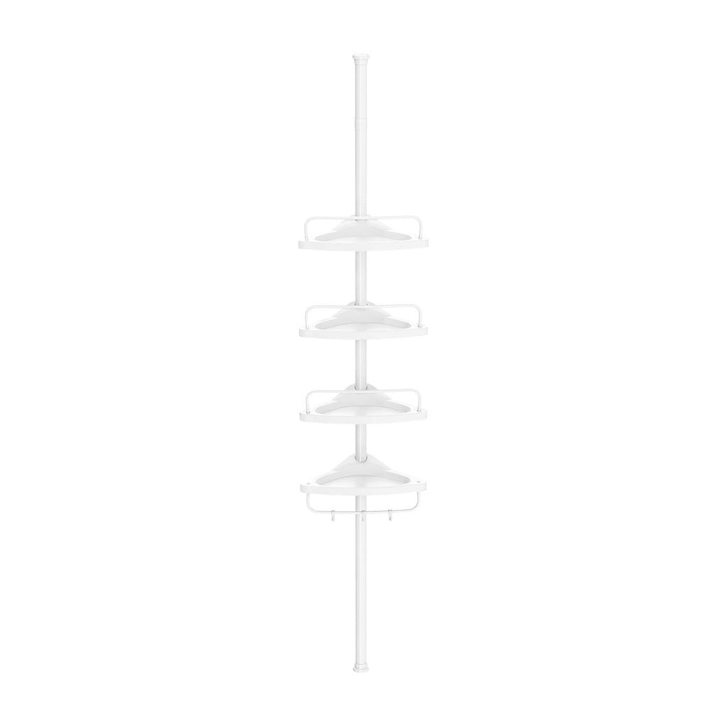 Adjustable Bathroom Corner Shelf with 4 Trays White