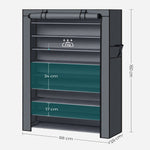 10-Tier Shoe Rack Storage Cabinet with Dustproof Cover Gray