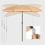 Beach Umbrella Portable Octagonal Polyester Canopy