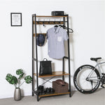 Coat Rack 2-Tiers Rustic Brown and Black LGR13BX