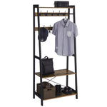 Coat Rack 2-Tiers Rustic Brown and Black LGR13BX