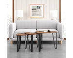 Industrial Nesting Coffee Table Rustic Brown and Black LNT13X