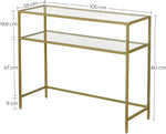 Console Table with Tempered Glass Gold Colour LGT025A01