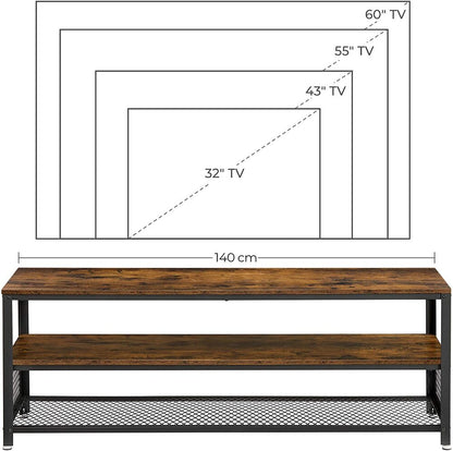 Industrial TV Stand for Screen Size up to 60 Inches Rustic Brown LTV50BX