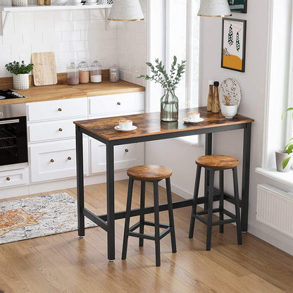 Bar Table Industrial Kitchen Table Dining Table With Solid Metal Frame Wood Look