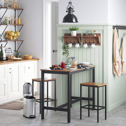 Bar Table Industrial Kitchen Table Dining Table With Solid Metal Frame Wood Look