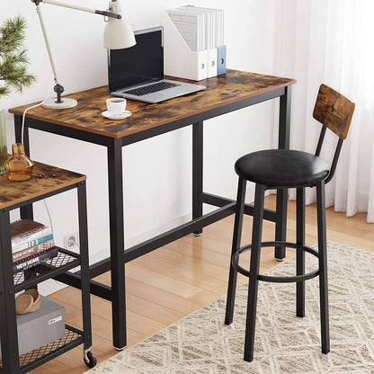 Bar Table Industrial Kitchen Table Dining Table With Solid Metal Frame Wood Look