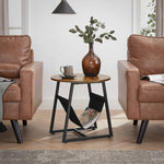 Side Table Rustic Brown and Black LET281B01