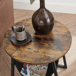 Side Table Rustic Brown and Black LET281B01