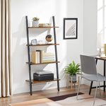 Ladder Shelf 4-Tier Rustic Brown and Black LLS43BX